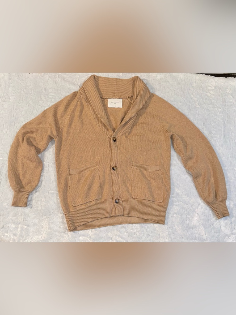 Spiritual Gangster Shawl Collar Cardigan - Camel